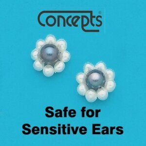 14Kt Gold Gen FW Cultured Pearl Flower Earrings Concepts Allergy Free